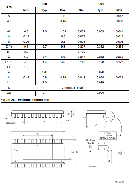 ST7540TR Dimension